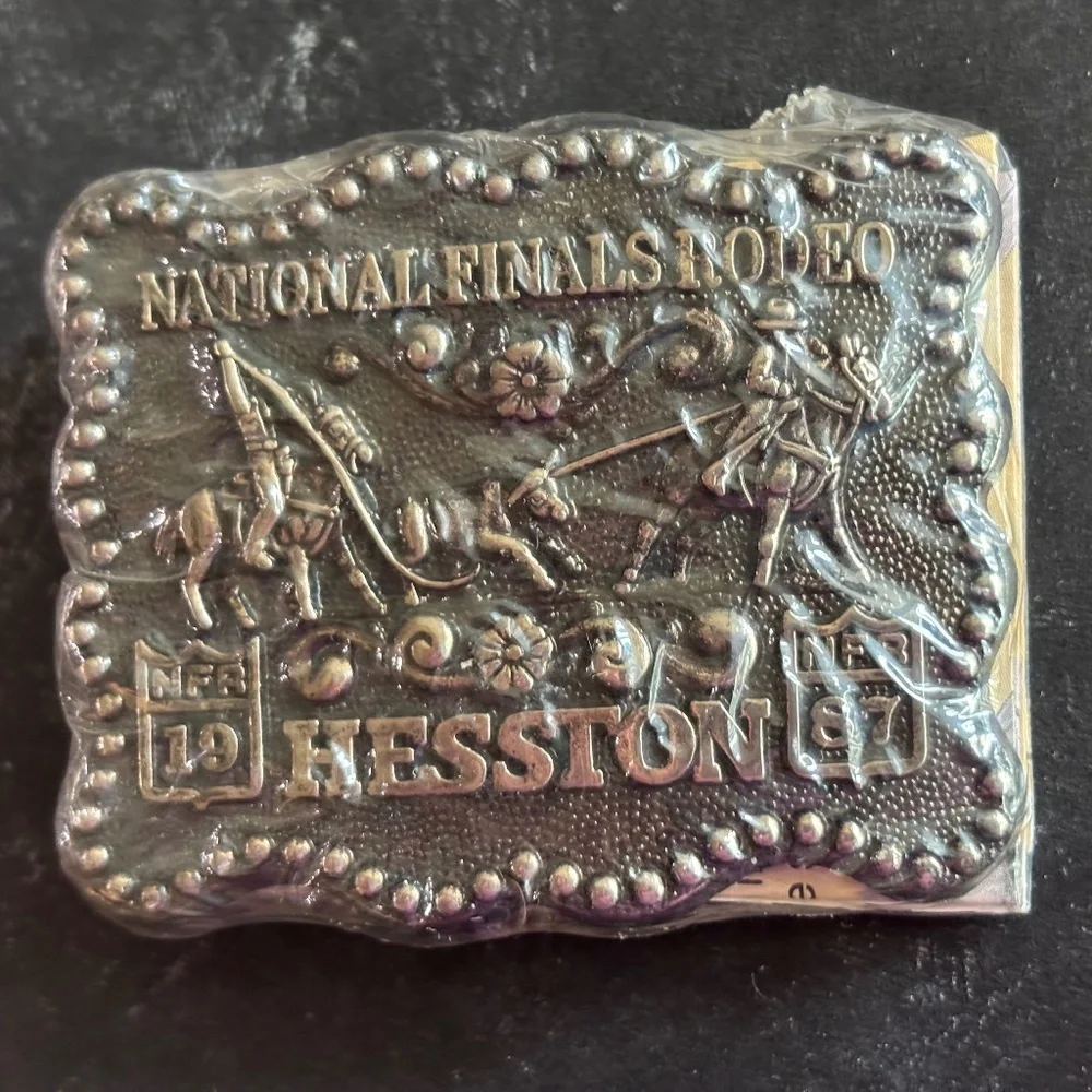 Hesston 1987 Bronze Youth National Finals Rodeo Commemorative Series Belt Buckle